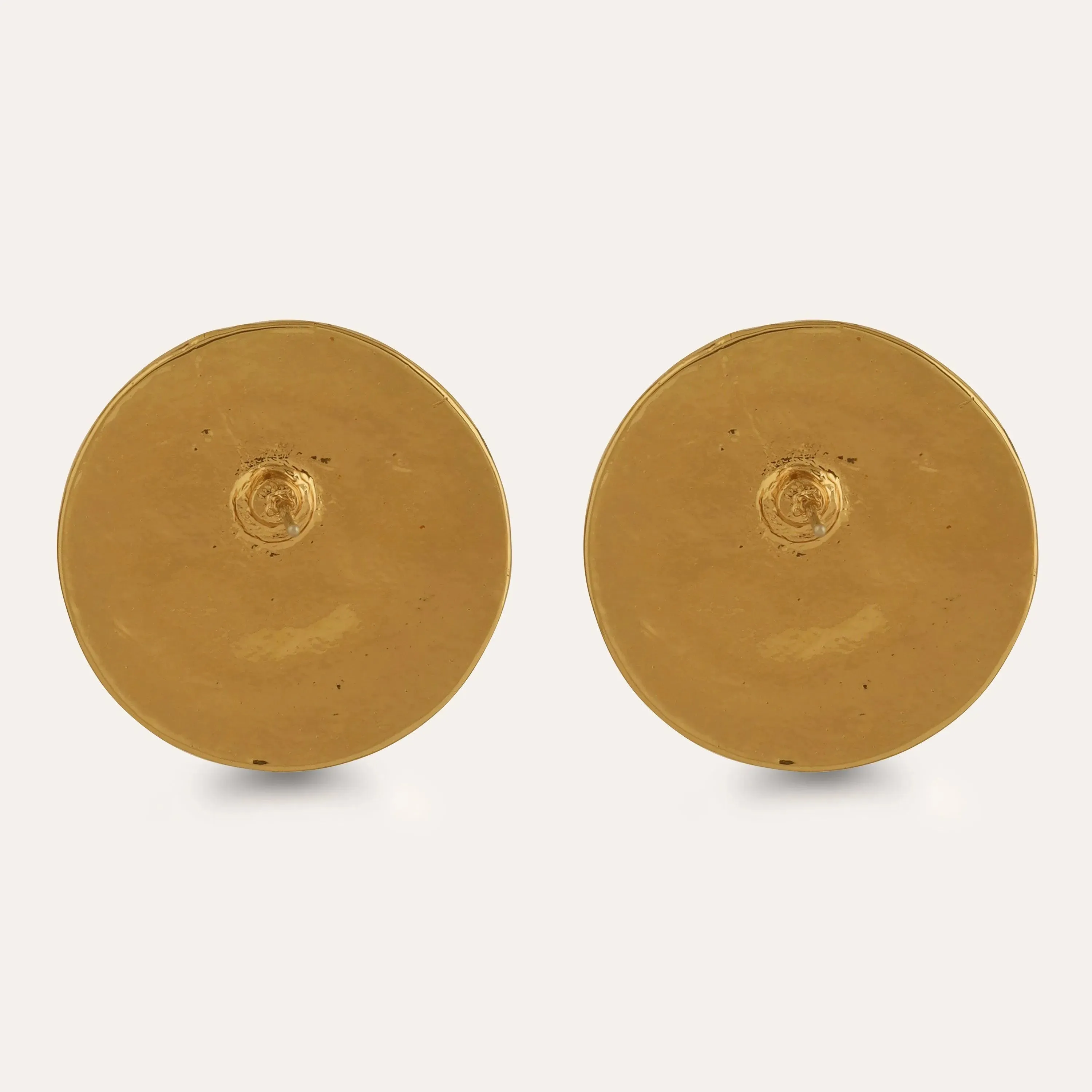 TFC Sunface Gold Plated Statement Stud Earrings