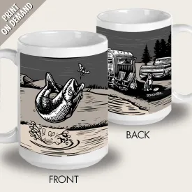 Vintage Trailer Fish Story Ceramic Mug