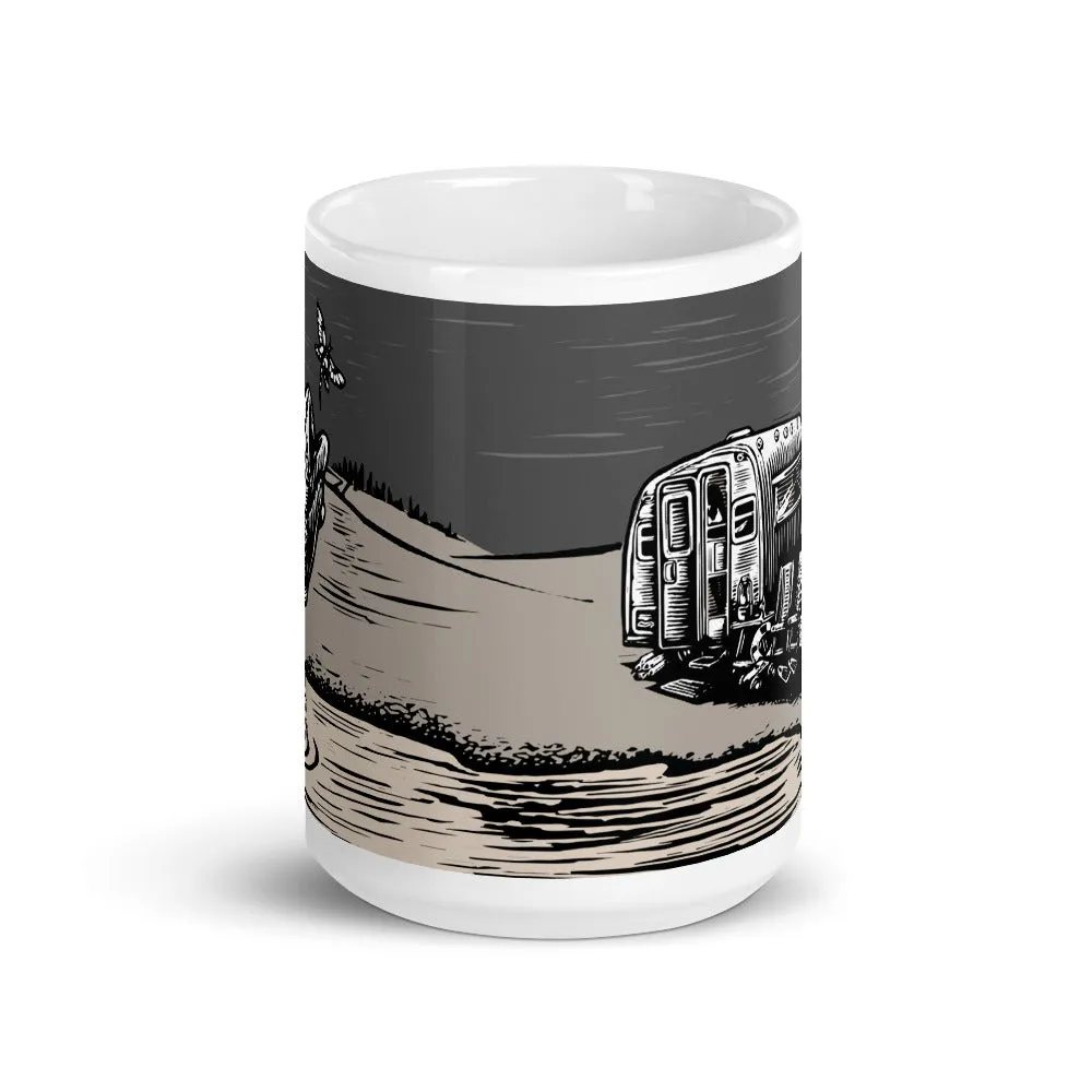 Vintage Trailer Fish Story Ceramic Mug