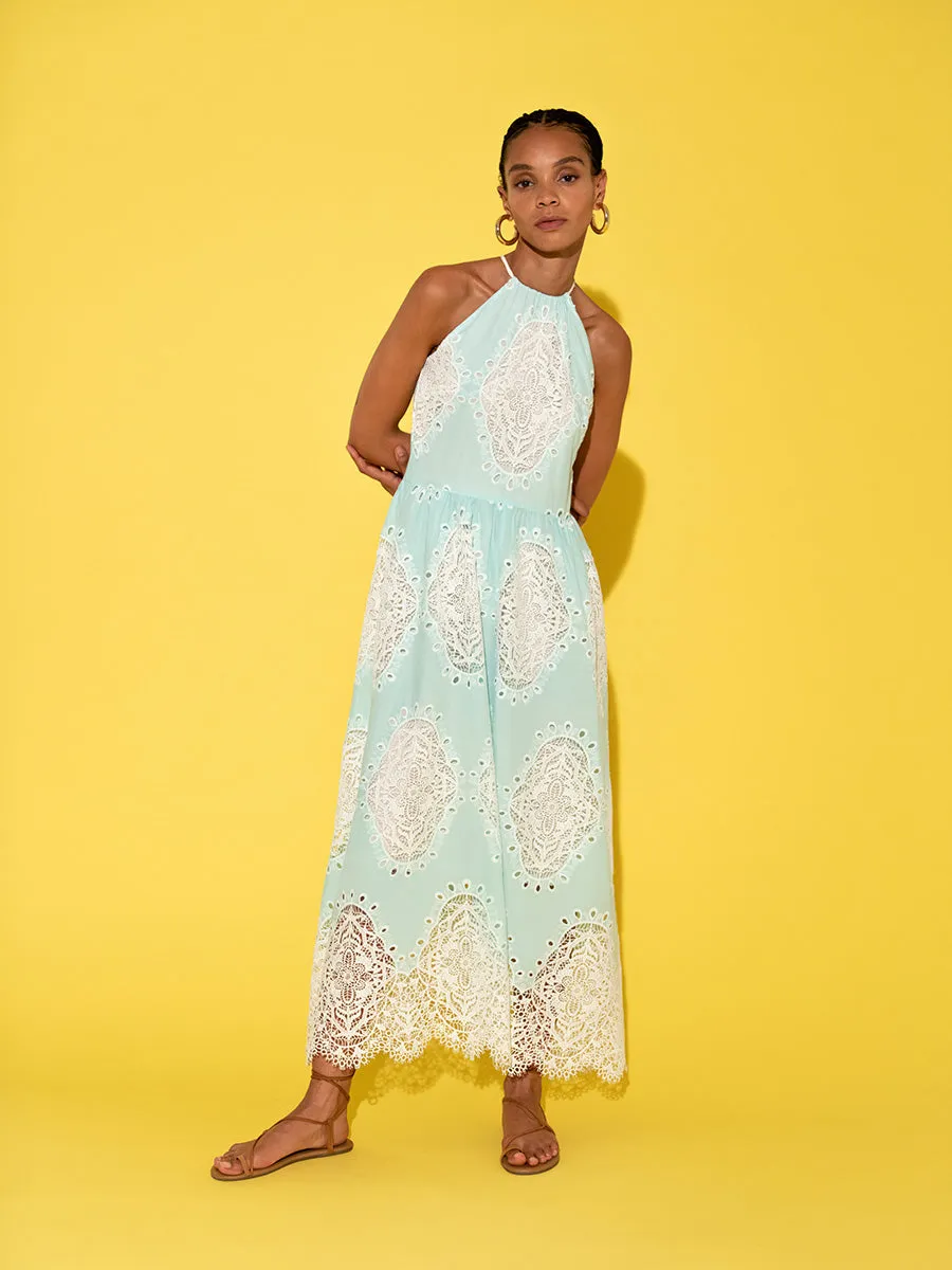 Vivi Cotton Midi Dress - Pale Blue