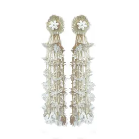 White Floral Cascade Earrings