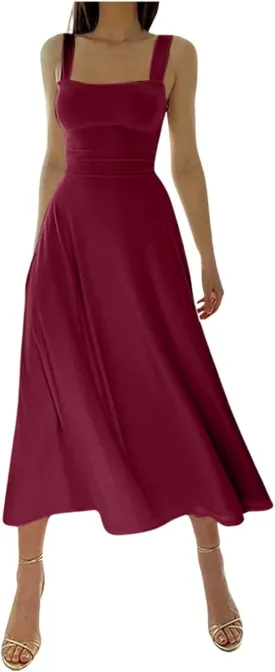 Women's 2025 Summer Casual Maxi Dresses Ribbed Knit Sleeveless Bodycon Elegant Going Out Beach Vacation Clothes