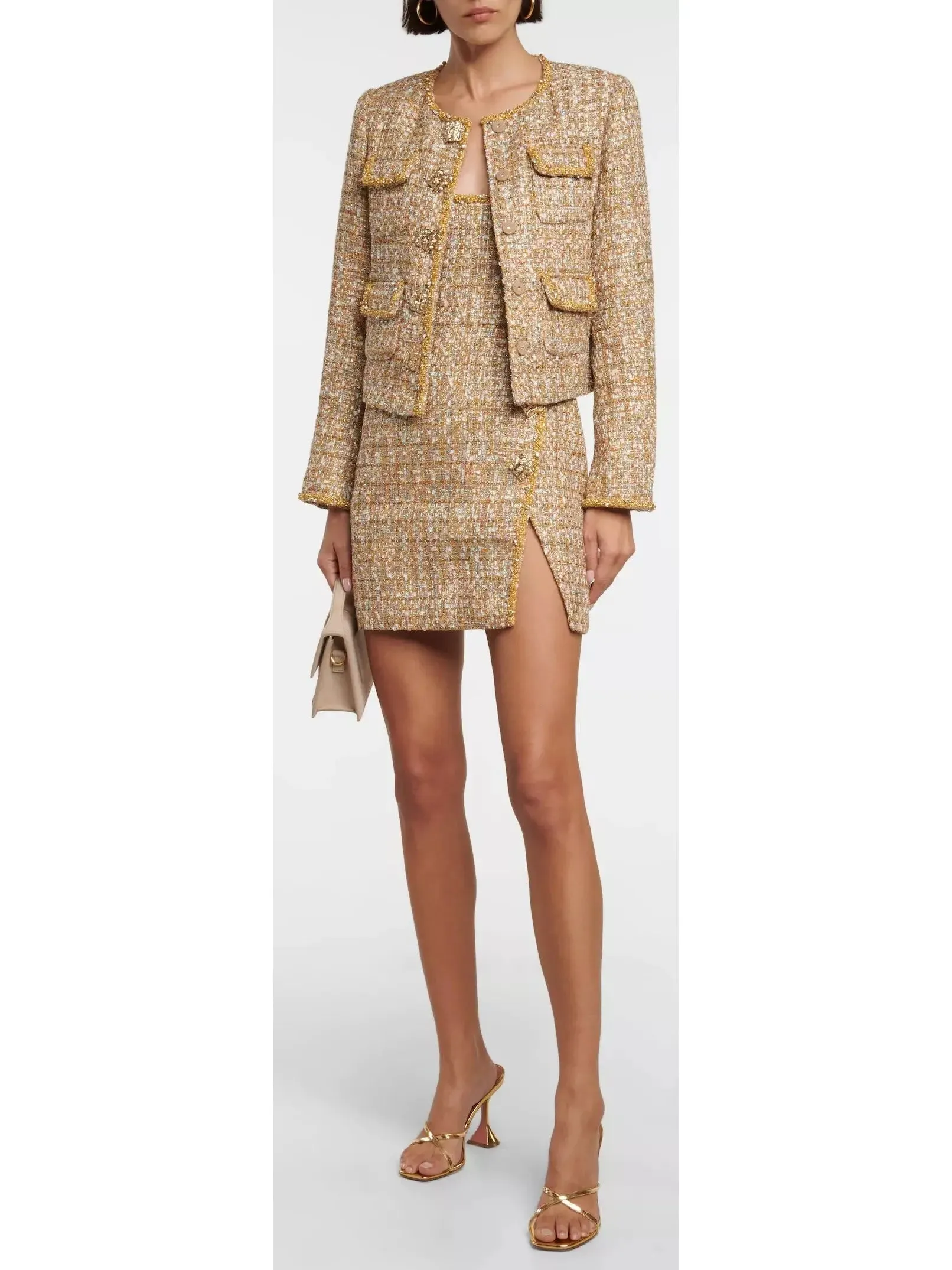 Women’s Embellished Bouclé Mini Dress
