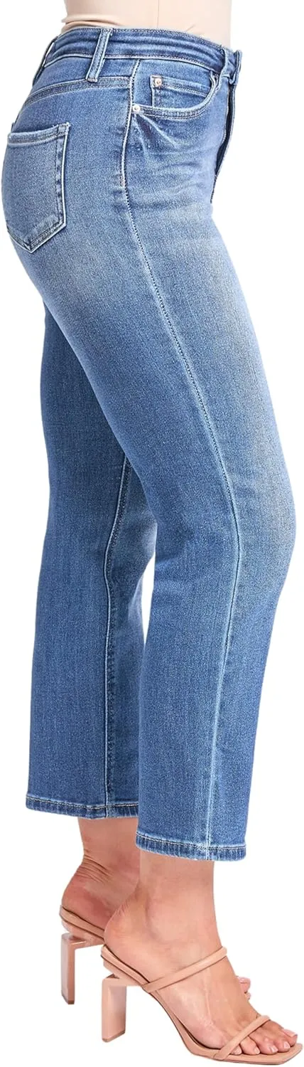 YMI Women's High Rise Vintage Stretch Straight Leg Jeans