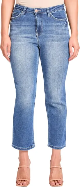 YMI Women's High Rise Vintage Stretch Straight Leg Jeans