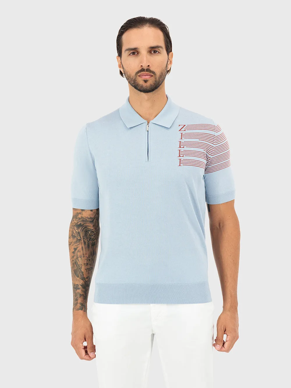 Zipped Polo with Zilli Lettering